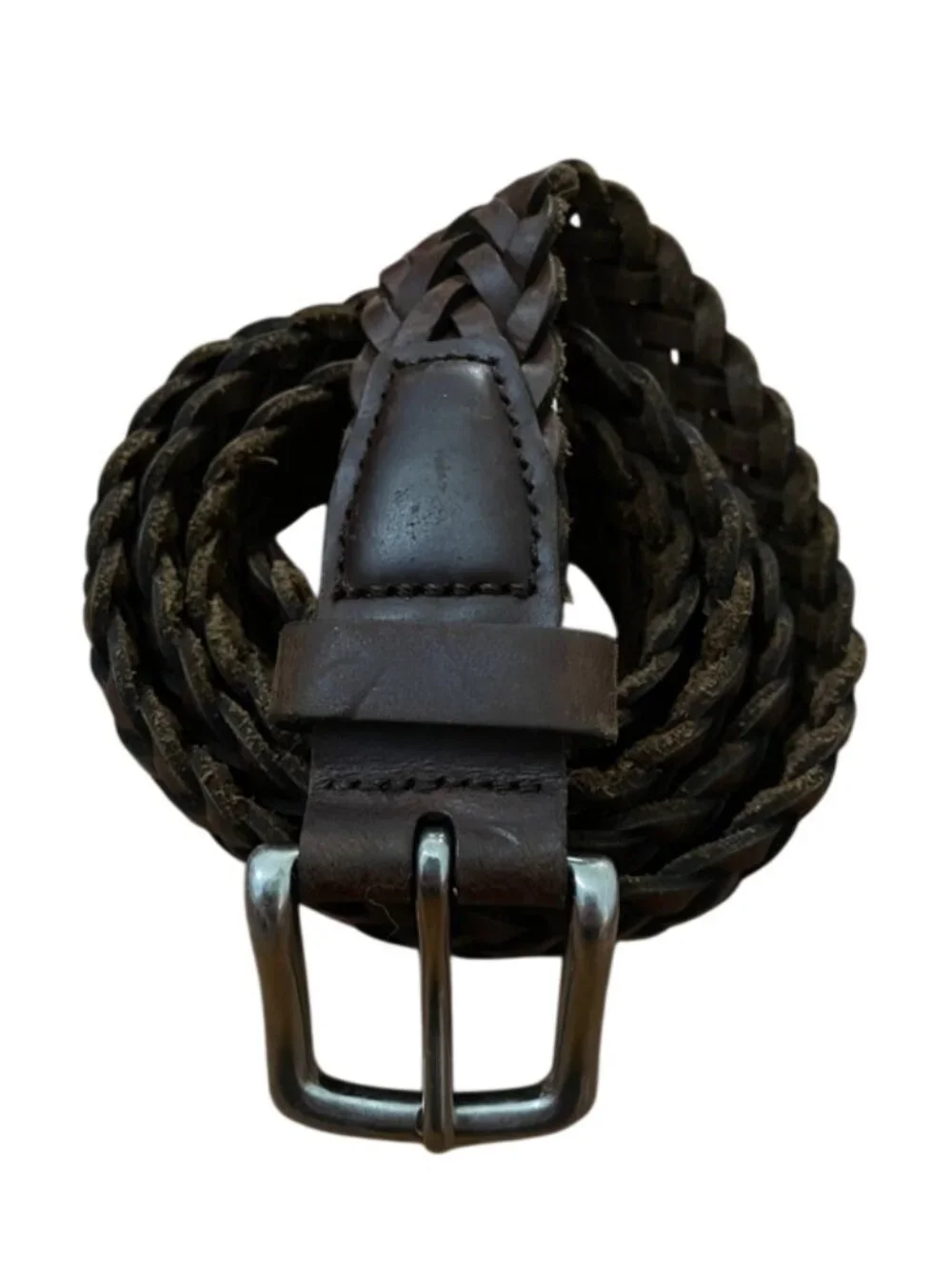 Wrangler Mens Brown Braided Woven Leather Belt Size 36 90 Guatemala